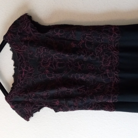 Tadashi Shoji Lace Dress Sokoto design black and red - Picture 2 of 9